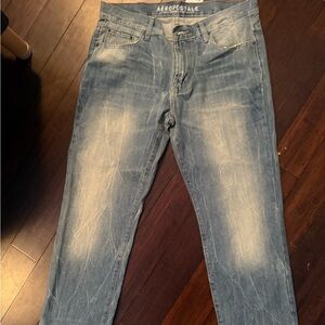 Aeropostale Men's Light Blue Slim Straight Jeans